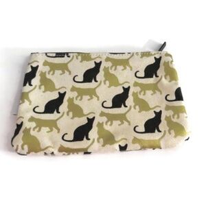 Molly & Rex Zippered Canvas Cosmetic Bag Kitty Cat